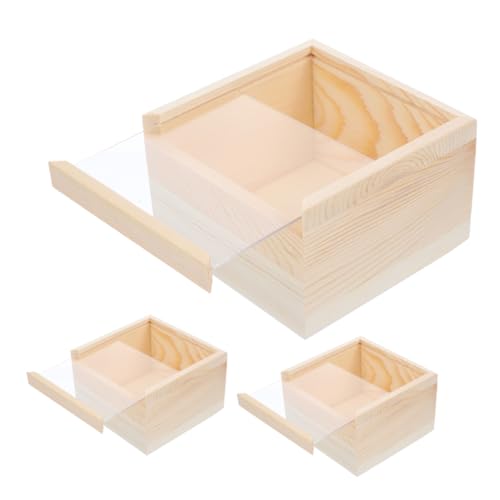 Homoyoyo 3stücke Holzbox Mit Schiebedeckel Vintage Aufbewahrungsbox Für Schmuck Kleiner Schmuck-organizer-koffer Aus Holz Schmuckschatulle Für Schreibtisch von Homoyoyo