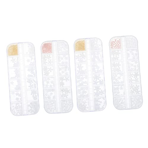 Homoyoyo 4 Boxen Teiliges Nagelkunst Charms mit Blumen Langlebige Maniküre Dekoration Hautfreundliche Nail Art Zubehör für DIY Nageldesign und Vielseitige Schmuckverzierung von Homoyoyo