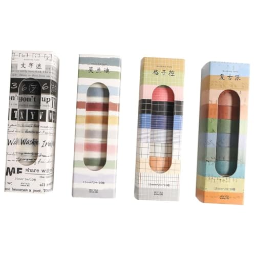 Homoyoyo 4 Boxen Teiliges Washi Tape Buntes Dekoratives Klebeband aus Premium papier Selbstklebend und Langlebig für Scrapbook DIY Bastelprojekte und Geschenkverpackungen Kreative Muster von Homoyoyo