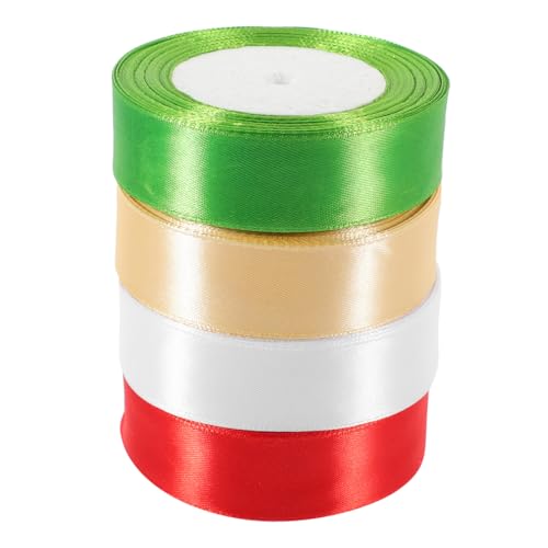 Homoyoyo 4 Rollen DIY Dekorationsbänder Breit Geschenkband Bastelband für Festtagsverpackung Rot Grün Weiß Hellgold Homoyoyo 4 Rollen DIY Dekorationsbänder Breit Geschenkband Bastelband für Festtagsverpackung Rot Grün Weiß Hellgold von Homoyoyo