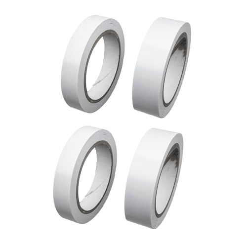 Homoyoyo 4 Rollen Doppelseitiges Klebeband Weiß Stark Klebend Vielseitig Für Büro DIY Handwerk Leicht Zuschneidbar Rückstandsfrei Entfernbares Klebeband von Homoyoyo