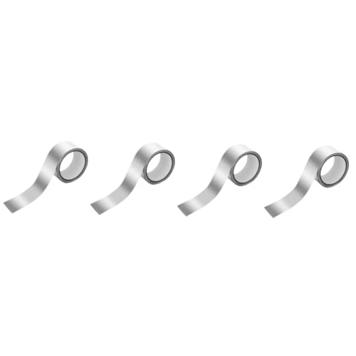Homoyoyo 4 Rollen Folienband Wickeln Gewebereparaturband Isoliert Leitfähig Hochtemperaturband Fenster Klebrig Metallband Für Rohrleitungen Klebeband Aus Metall Silver Aluminiumfolie von Homoyoyo