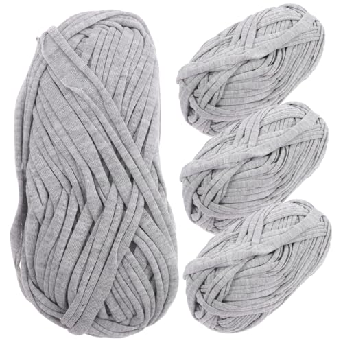 Homoyoyo 4 Rollen Graues Weiches Polyester Strickgarn Handgewebtes Originelles DIY Garn für Häkeln Stricken Dekoration Beutelherstellung und Heimtextilien von Homoyoyo