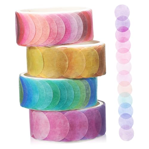 Homoyoyo 4 Rollen Washi Tape Fruit Candy Serie Selbstklebendes Dekoratives Klebeband mit Punktemuster Frisch Stilvoll für DIY Journaling Scrapbooking Notizbücher Homoyoyo 4 Rollen Washi Tape Fruit Candy Serie Selbstklebendes Dekoratives Klebeband mit Punktemuster Frisch Stilvoll für DIY Journaling Scrapbooking Notizbücher von Homoyoyo