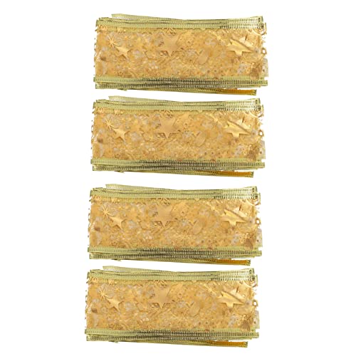 Homoyoyo 4 Rollen Weihnachtsband Goldene Stern Muster Geschenkband für Xmas Geschenkverpackung Diy Bastelband mit Weihnachtsdeko Schleifenband für Party und Geschenkboxen Homoyoyo 4 Rollen Weihnachtsband Goldene Stern Muster Geschenkband für Xmas Geschenkverpackung Diy Bastelband mit Weihnachtsdeko Schleifenband für Party und Geschenkboxen von Homoyoyo