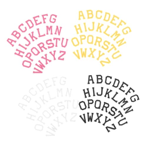Homoyoyo 4 Sätze Bunte Buchstaben Patches zum Aufbügeln Alphabet Applikationen für Kleidung DIY Aufnäher für Jacken Taschen Bestickte Stoffbuchstaben zur Textildekoration von Homoyoyo