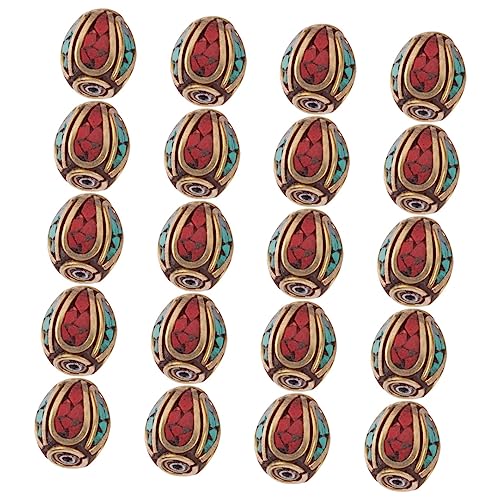 Homoyoyo 4 Sätze Nepal Handgemachte Buddha Perlen Gelbe Messing Spacer Perlen Mit Loch Für Schmuckherstellung Für Armbänder Und Diy Projekte Schmuckzubehör Buddhistische 20 Stück * 4 von Homoyoyo