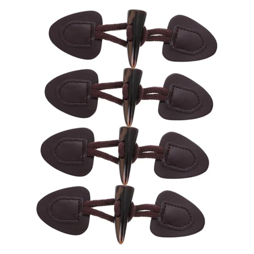 Homoyoyo 4 Sätze Schnalle Aus Hornlederimitat Knebel Für Kleidung Schaltfläche Umschalten Knebelverschlüsse Zum Nähen Knebelknöpfe Für Pullover Baumwollseil Brown von Homoyoyo