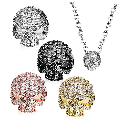 Homoyoyo 4 Stck. -Abstandsperlen Skelett Perlen -Anhänger für die Schmuckherstellung Horrorperlen Gothic gotisch Schädelperlen machen Schmuck Anhänger mit Metall von Homoyoyo