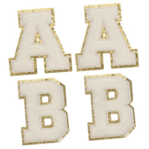 Homoyoyo 4 Stück Bestickte Buchstaben Patches zum Aufbügeln Vielseitige DIY Aufnäher für Kleidung Jeans Taschen mit Goldglitzerndem Rand Einfache Reparatur und Dekoration von Textilien Homoyoyo 4 Stück Bestickte Buchstaben Patches zum Aufbügeln Vielseitige DIY Aufnäher für Kleidung Jeans Taschen mit Goldglitzerndem Rand Einfache Reparatur und Dekoration von Textilien von Homoyoyo