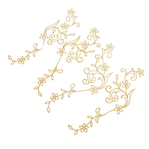 Homoyoyo 4 Stück Bestickte Stoffaufnäher DIY Deko für Kleidung Hochzeitsaccessoires Langlebige und Leicht zu Reinigende Applikationen Beige für Handwerk und Reparaturen von Homoyoyo