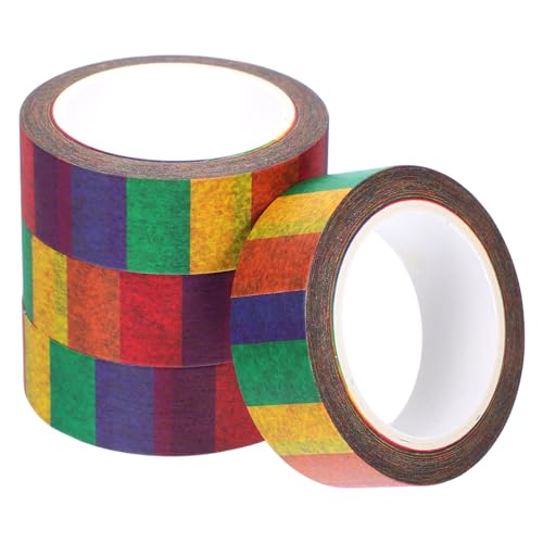 Homoyoyo 4 Stück Bunte Washi Klebebänder im Kreative Selbstklebende Streifen für Scrapbooking Planer und Bastelprojekte Vielseitig Einsetzbar Einfach zu Beschriften von Homoyoyo