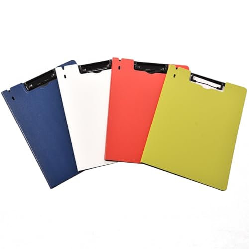 Homoyoyo 4 Stück Clipboard Ordner Gelb und Orange Leichter Dokumentenhalter für Büro und Schule mit Starkem Clip für Format für Organisation von Unterlagen von Homoyoyo