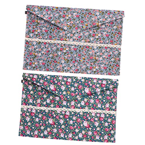 Homoyoyo 4 Stück Dokumentenmappe Plüsch Floral Aufbewahrung Organizer für Büro Schule und Zuhause Zufälliger Stil Blau Dunkelblau von Homoyoyo