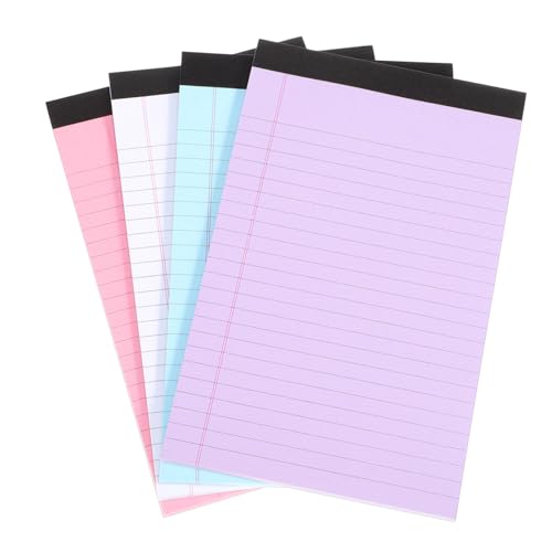 Homoyoyo 4 Stück Farbiges College Liniertes Notizblock Teilig Leicht Abreißbar Schreibblock Memo Pads Für Schule Büro Kreative Notizen von Homoyoyo