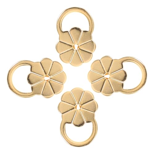 Homoyoyo 4 Stück Goldene Ohrstecker Verschlüsse Hypoallergen Verstellbare Blütenform Anti drop Ohrstopper für Schwere Ohrringe Sicherer Halt und Komfort für Hängende Ohren von Homoyoyo