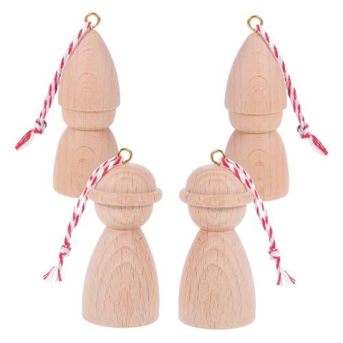 Homoyoyo 4 Stück Hängende Holzpflockpuppen, DIY Leere Holzpflockpuppen, Unvollendete Holzpflockpuppenfiguren, Unvollendete Pflockmenschen, Holzfiguren in Menschenform Homoyoyo 4 Stück Hängende Holzpflockpuppen, DIY Leere Holzpflockpuppen, Unvollendete Holzpflockpuppenfiguren, Unvollendete Pflockmenschen, Holzfiguren in Menschenform von Homoyoyo