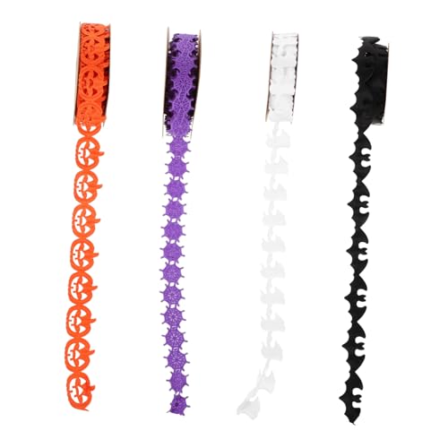 Homoyoyo 4 Stück Halloween-dekorationsband Set mit Kürbis Geist Fledermaus Spinnennetz für DIY Basteln Geschenkverpackung Partydeko und Kranzgestaltung Stabiles Material Vielseitig Homoyoyo 4 Stück Halloween-dekorationsband Set mit Kürbis Geist Fledermaus Spinnennetz für DIY Basteln Geschenkverpackung Partydeko und Kranzgestaltung Stabiles Material Vielseitig von Homoyoyo