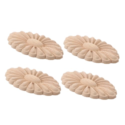 Homoyoyo 4 Stück Handgefertigte Holzapplikationen Blütenornamente für Möbel Deko Unvollendete Wandverzierungen Strapazierfähigem Holz für Schrank Kommode und Bettgestaltung Homoyoyo 4 Stück Handgefertigte Holzapplikationen Blütenornamente für Möbel Deko Unvollendete Wandverzierungen Strapazierfähigem Holz für Schrank Kommode und Bettgestaltung von Homoyoyo