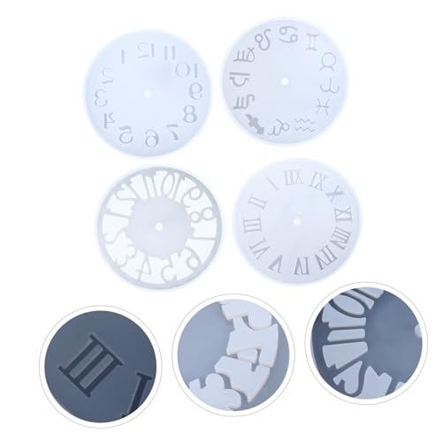 Homoyoyo 4 Stück Handgemachte Silikon Uhrform Teiliges für Epoxidharz DIY Wanduhr Gießform für Kreative Handwerksprojekte und Dekoration von Homoyoyo