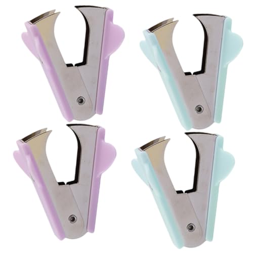 Homoyoyo 4 Stück Labor Sparender Mini Heftklammerentferner aus PP und Aluminiumlegierung in Pastellfarben Praktisch und Robust für Büro Zuhause und Unterwegs von Homoyoyo