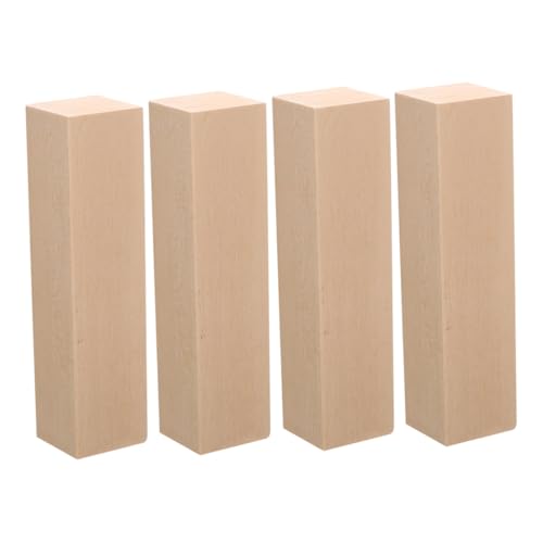 Homoyoyo 4 Stück Lindenholz Schnitzblöcke Unbehandelte Holzbretter für DIY Projekte Holzschnitzen Basteln mit Glatter Oberfläche und Natürlicher Maserung von Homoyoyo