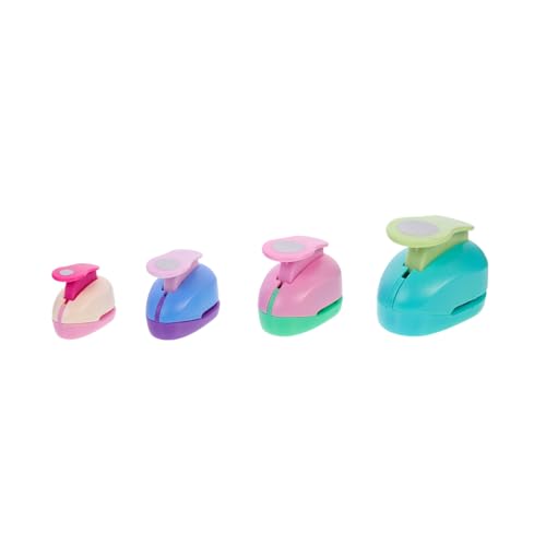 Homoyoyo 4 Stück Papierstanzer Rund Leichter Tragbarer DIY Motivlocher für Basteln Scrapbooking Grußkarten Geschenkanhänger Geeignet für Schule Zuhause Bastelprojekte Zufällige Farbe von Homoyoyo