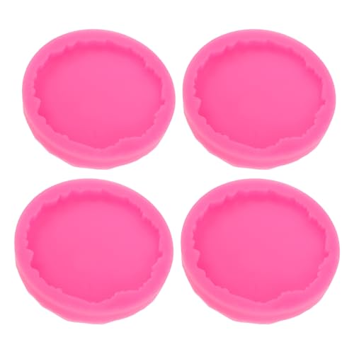 Homoyoyo 4 Stück Silikon Untersetzer Formen Rund Epoxidharz Gießformen für DIY Kristall Harz Tischschutz Möbelpflege Blumenmotiv Bastelsets Rosa Coaster Moulds von Homoyoyo