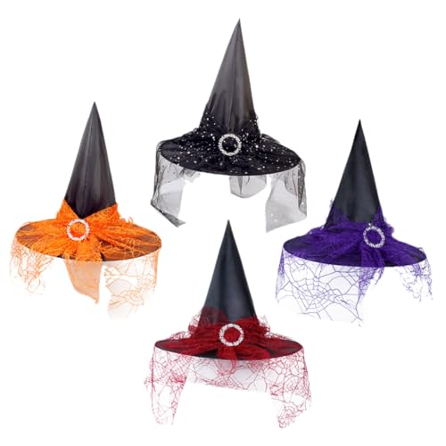 Homoyoyo 4 Stück Teiliges Dekorative Hexenhüte in Vier Farben Leichte Halloween Party Hüte für Kostüm Cosplay und Festdekoration Vielseitige Zaubererhüte für Halloween Atmosphäre und Foto Homoyoyo 4 Stück Teiliges Dekorative Hexenhüte in Vier Farben Leichte Halloween Party Hüte für Kostüm Cosplay und Festdekoration Vielseitige Zaubererhüte für Halloween Atmosphäre und Foto von Homoyoyo