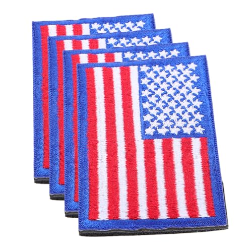 Homoyoyo 4 Stück Teiliges Flagge Bestickte Patch mit Klettband Große Bügelbare Aufnäher für Rucksack Jacken Hüte und Hosen Abnehmbare DIY Stoffabzeichen für Vielseitige Kleidung von Homoyoyo