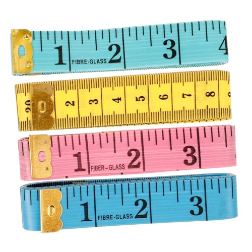Homoyoyo 4 Stück Teiliges Flexibles Maßband PVC Maßband zum Nähen Körpermaße Stoffmaßband Tragbar Sicher für Hand Homoyoyo 4 Stück Teiliges Flexibles Maßband PVC Maßband zum Nähen Körpermaße Stoffmaßband Tragbar Sicher für Hand von Homoyoyo
