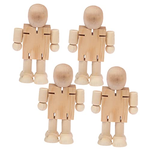 Homoyoyo 4 Stück Teiliges Holzpuppen DIY Unbemalte Figuren für Bastelarbeiten Tischdekoration und Pädagogisches für Kreative Projekte und Festliche Anlässe von Homoyoyo