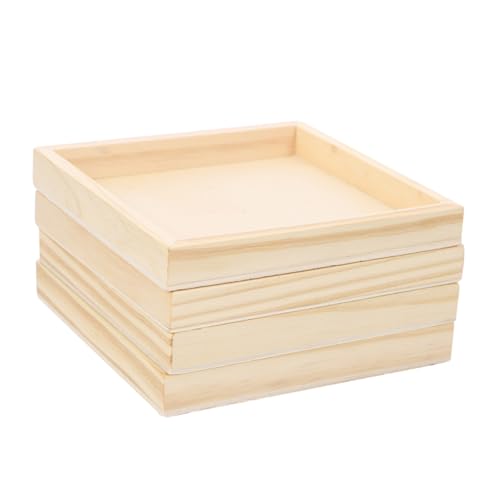 Homoyoyo 4 Stück Teiliges Holztablett für Puzzle Organizer Quadratische Robuste und Aufbewahrungstrays aus Naturbelassenem Holz für Haushalts und Ordnung Homoyoyo 4 Stück Teiliges Holztablett für Puzzle Organizer Quadratische Robuste und Aufbewahrungstrays aus Naturbelassenem Holz für Haushalts und Ordnung von Homoyoyo