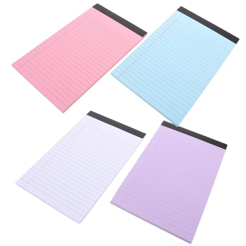 Homoyoyo 4 Stück Teiliges Kleine Legal Pads Farbig Liniert mit Perforiertem Papier Schreibblock für Notizen To Do Listen Memo Büro und Home Office Nutzung von Homoyoyo