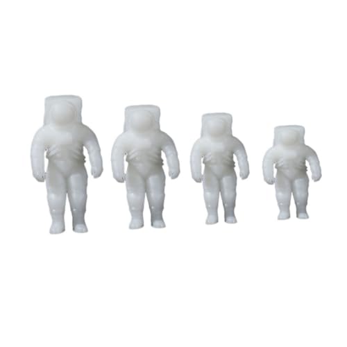 Homoyoyo 4 Stück Teiliges Kristall Epoxidharz DIY Füller Mini Astronaut Ornament Weiß Micro Landschaft Deko Zubehör für Schmuck und Bastelarbeiten von Homoyoyo
