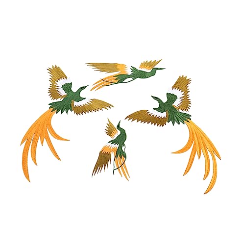Homoyoyo 4 Stück Teiliges Phoenix Stickerei Patches DIY Applikationen für Kleidung Cheongsam und Taschen Handgefertigte Bügel Patches Grün für Nähprojekte und Kreative Bastelarbeiten von Homoyoyo