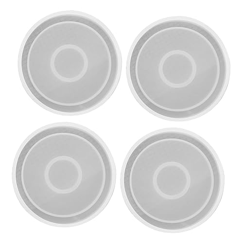 Homoyoyo 4 Stück Teiliges Runde Silikonformen für Untersetzer Lebensmittelecht Leicht Entfernbar DIY Epoxidharz Gießform für Runde Becherunterlagen und Tischmatten von Homoyoyo