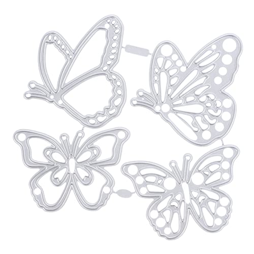 Homoyoyo 4 Stück Teiliges Schmetterling Präge stanzform aus Robustem Carbonstahl Langlebig und Präzise für DIY Scrapbooking Kartengestaltung Party deko und Kreative Bastelarbeiten von Homoyoyo