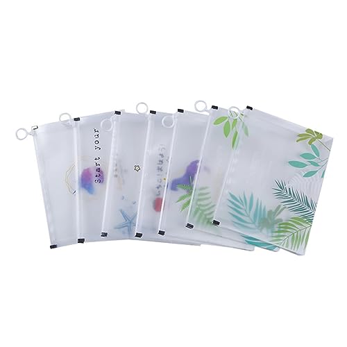 Homoyoyo 4 Stück Teiliges Transparentes Zipper Aktenordner für Büro und Schule Wasserdichte Dokumententasche mit Praktischer Aufbewahrung für Schreibwaren Muster von Homoyoyo