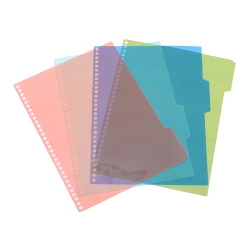 Homoyoyo 4 Stück Teiliges Trennblatt Langlebigem Kunststoff mit Beschreibbaren Tabs Farbige Register für Ringbücher Notizbücher und Schnellhefter Praktische Organizer für Büro und Schule von Homoyoyo
