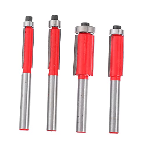 Homoyoyo 4 Stück Teiliges Trimmen Fräser für Holzverarbeitung Flush Trim Router Bits mit Lager für Präzises Trimmen und Dekoration Möbeln und Furnieren von Homoyoyo