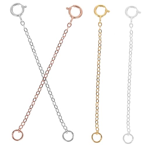 Homoyoyo 4 Stück Teiliges Verlängerungsketten aus Langlebigem Silber Lange Schmuckverlängerung für Halsketten und Armbänder Einfach Anzubringen Vielseitig Einsetzbar für DIY Schmuck und Homoyoyo 4 Stück Teiliges Verlängerungsketten aus Langlebigem Silber Lange Schmuckverlängerung für Halsketten und Armbänder Einfach Anzubringen Vielseitig Einsetzbar für DIY Schmuck und von Homoyoyo