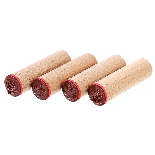 Homoyoyo 4 Stück Teiliges Vintage Holzstempel für Diy Handwerksprojekte Dekorative Stempel für Tagebuch und Scrapbooking Kreative Designs für Erwachsene von Homoyoyo
