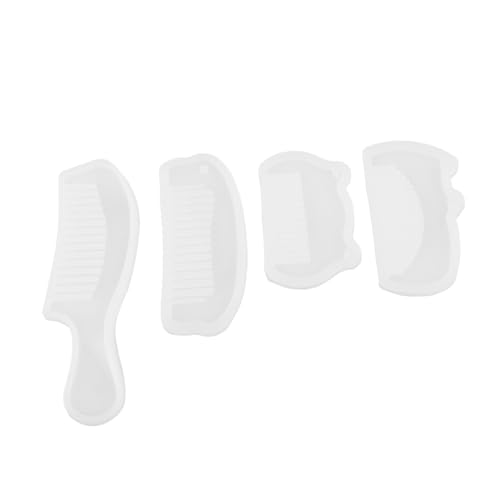 Homoyoyo 4 Stück Transparente Silikonform für Epoxidharz Kamm Gießform Langlebig Wiederverwendbar Vielseitig für DIY Haarkamm Schmuck Herstellung Hohe Transparenz Detaillierte Designs von Homoyoyo