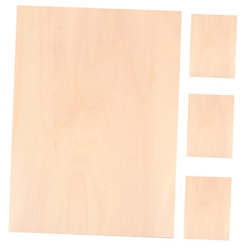 Homoyoyo 4 Stück Unbehandelte Holzplatten für DIY Bastelarbeiten Holzblätter Glatt Vielseitig Einsetzbar zum Schnitzen und Gestalten für Kreative Projekte von Homoyoyo
