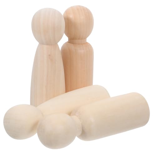 Homoyoyo 4 Stück Unvollendete Hölzerne Peg Dolls Jungen Mädchen DIY Holzfiguren Bemalen Holzspielzeug für Kreativität und Feinmotorik von Homoyoyo
