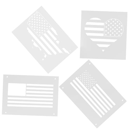 Homoyoyo 4 Stück Vorlage für Flaggennebel vereinigt bürodeko büro dekoration usa flag flagge usa wandbild Kunsthandwerk Schablone Zeichnungsvorlage Handwerkskunst-Vorlage Plastik Beige von Homoyoyo