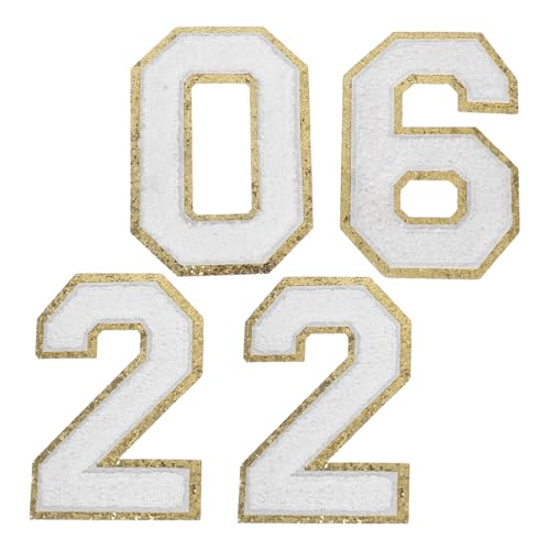 Homoyoyo 4 Stück Weiße Chenille Zahlen Aufbügler aus Polyester mit Goldener Kante Bestickte Bügelpatches für Kleidung Hüte Rucksäcke DIY Teamuniformen Einfaches Anbringen Vielseitige Homoyoyo 4 Stück Weiße Chenille Zahlen Aufbügler aus Polyester mit Goldener Kante Bestickte Bügelpatches für Kleidung Hüte Rucksäcke DIY Teamuniformen Einfaches Anbringen Vielseitige von Homoyoyo
