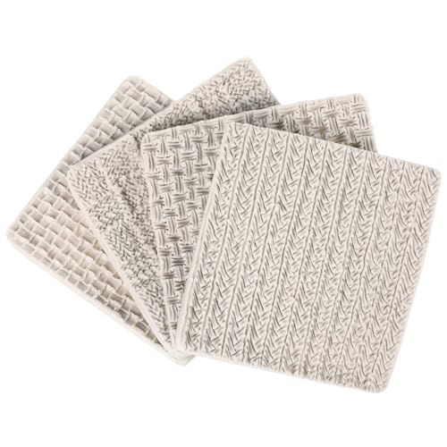 Homoyoyo 4 Stücke Silikonformen Mit Strickmuster - Fondant Prägematte Für Kreative Kuchen-Dekoration Schokolade Und Cupcakes Nicht Klebende Backwerkzeuge in Grau Homoyoyo 4 Stücke Silikonformen Mit Strickmuster - Fondant Prägematte Für Kreative Kuchen-Dekoration Schokolade Und Cupcakes Nicht Klebende Backwerkzeuge in Grau von Homoyoyo