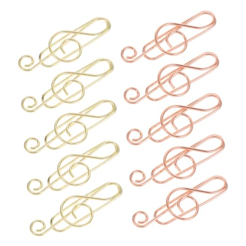 Homoyoyo 40 Stück Büroklammer beachten Clips Papier Liste Notizen Lieferungen bürobedarf büroklammern set Büroklammern für Schule Musiknoten-Haarspangen Büroklammern mittel Musikclip Metall von Homoyoyo